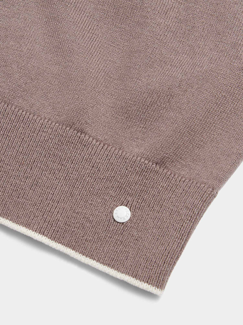 Wilton Knitted Long Sleeve Polo Shirt in Iron