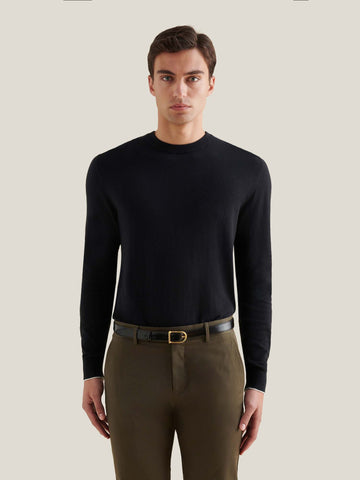 Jersey Knit Crew in Black