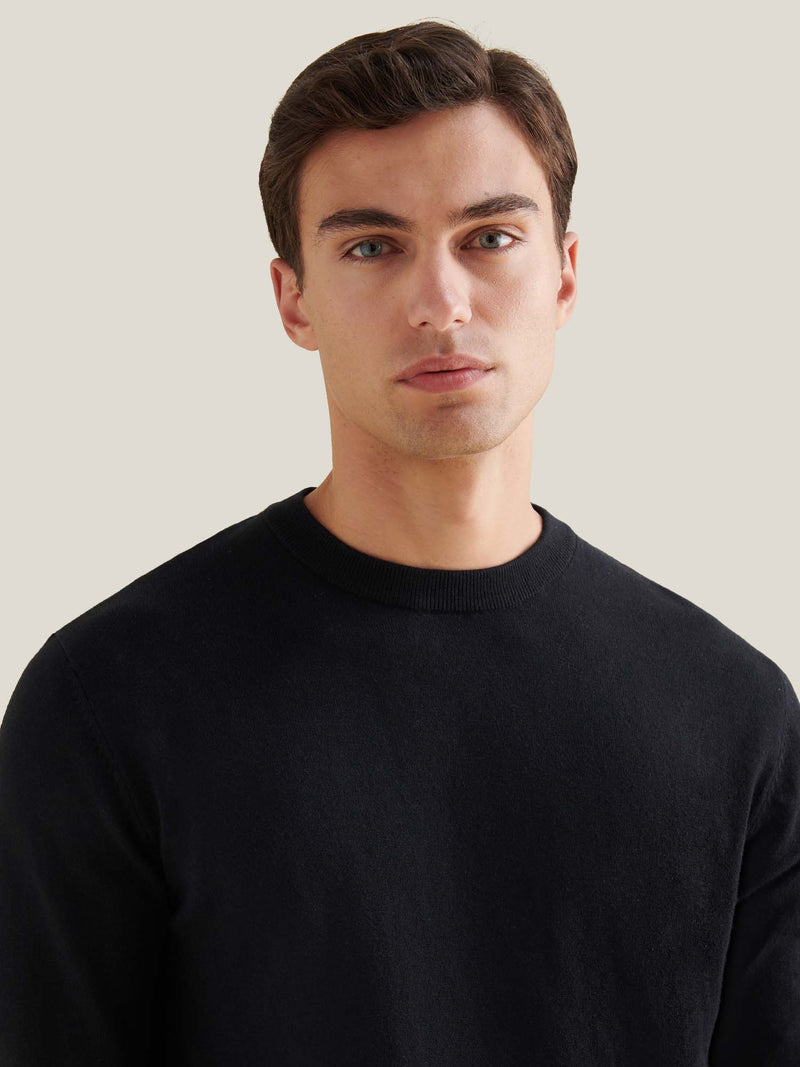 Savoy Knitted Crew in Black