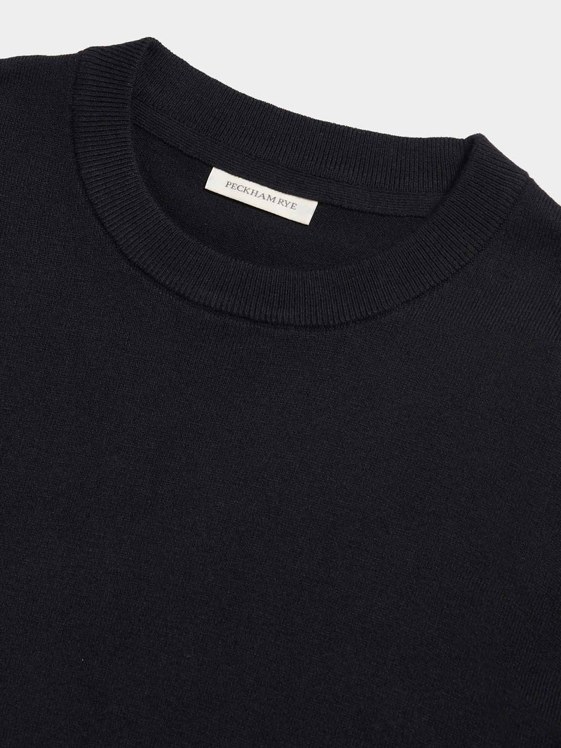 Savoy Knitted Crew in Black