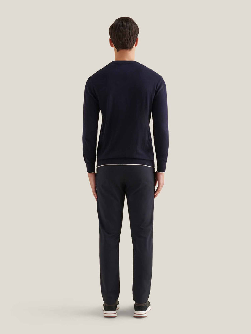 Jersey Knit Crew in Dark Sapphire Navy