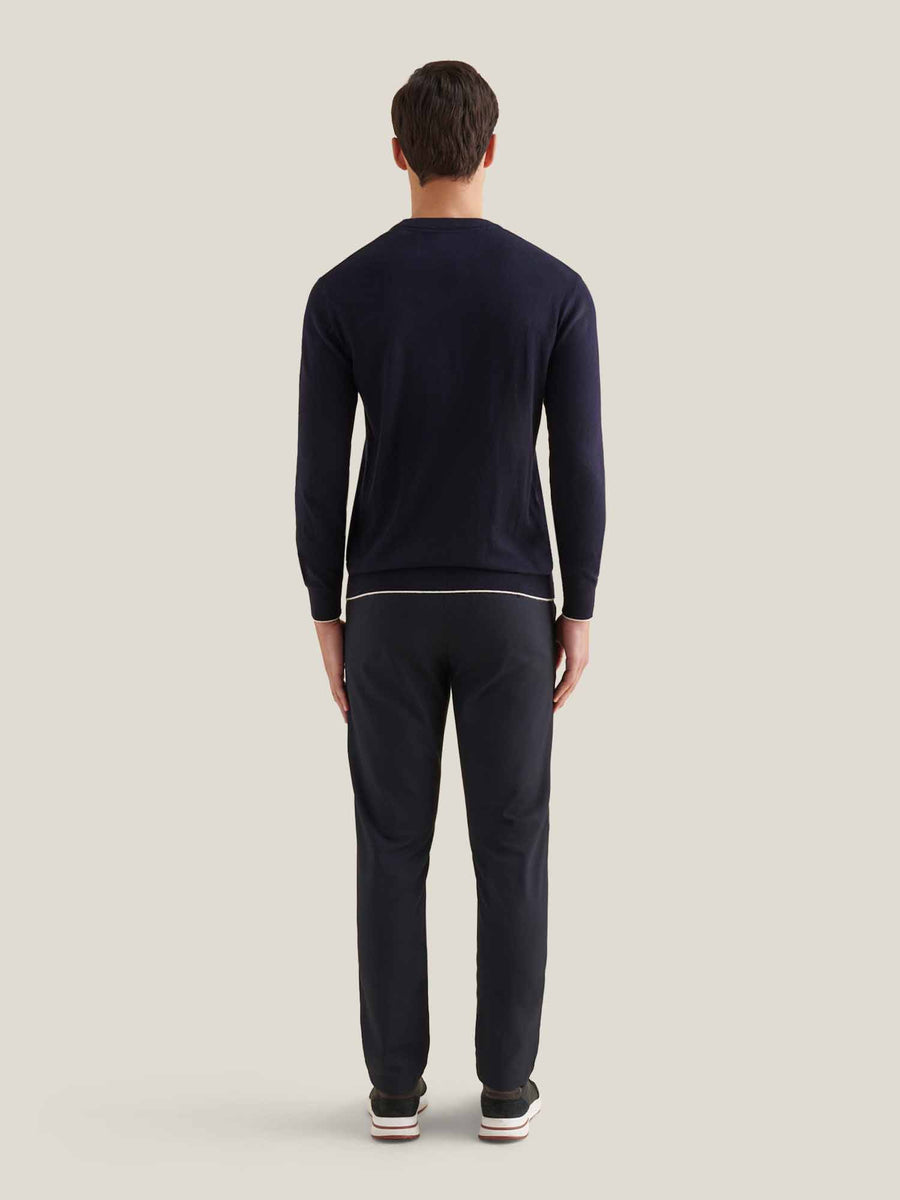 Jersey Knit Crew in Dark Sapphire Navy