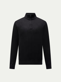 Brompton Textured Knit Quarter-Zip in Black