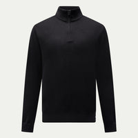Twill Texture Knit ¼ Zip in Black