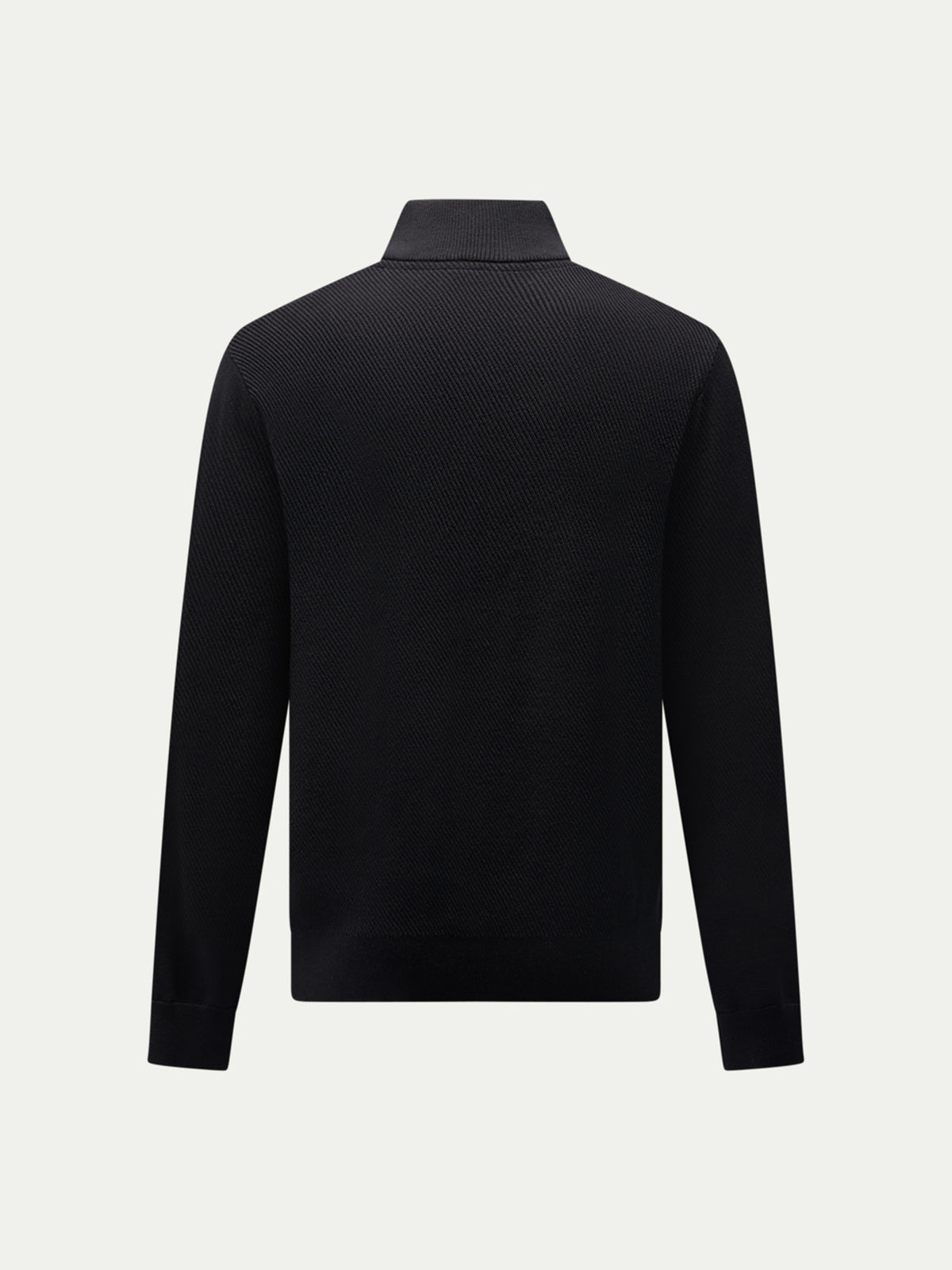 Brompton Textured Knit Quarter-Zip in Black