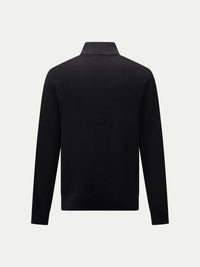 Brompton Textured Knit Quarter-Zip in Black