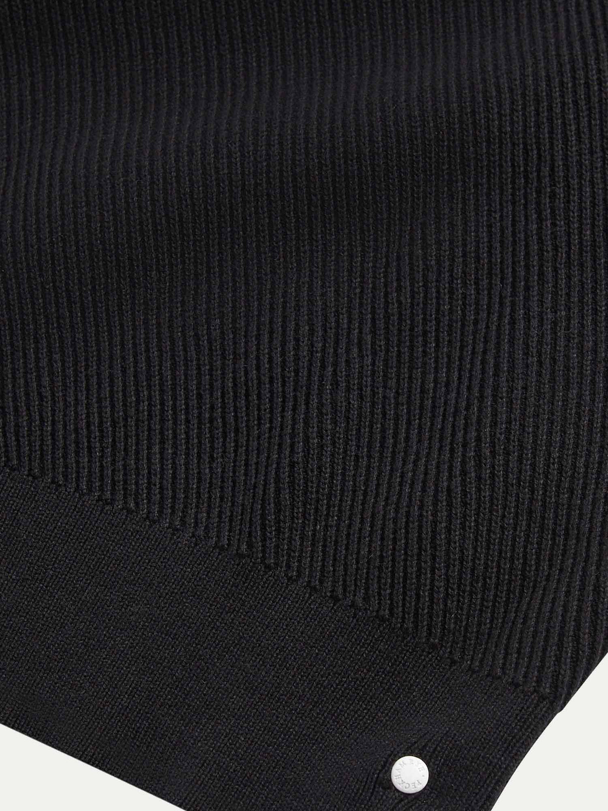 Brompton Textured Knit Quarter-Zip in Black