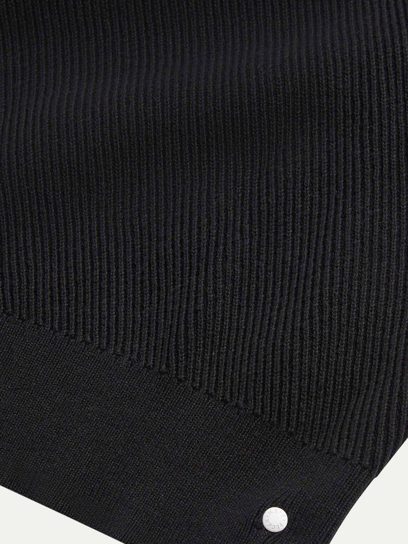 Brompton Textured Knit Quarter-Zip in Black