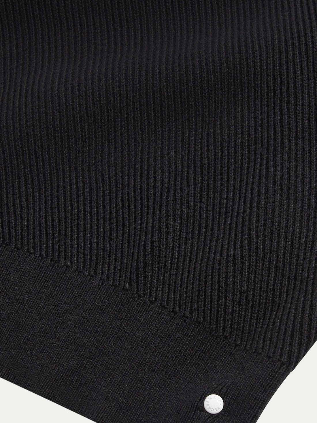 Twill Texture Knit ¼ Zip in Black