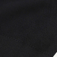 Twill Texture Knit ¼ Zip in Black
