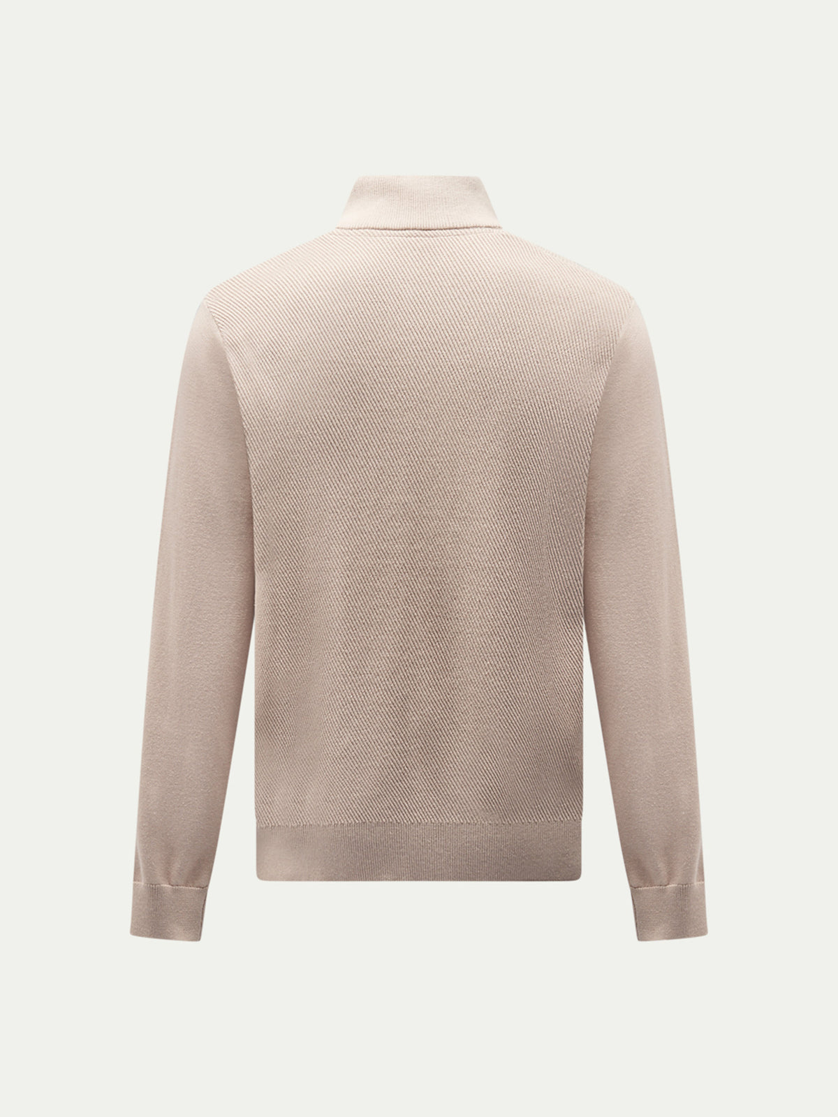 Cotton Blend Rib Knit ¼ Zip in Simply Taupe