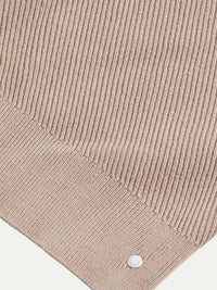 Cotton Blend Rib Knit ¼ Zip in Simply Taupe