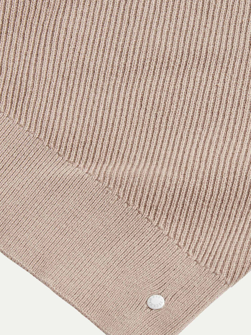 Cotton Blend Rib Knit ¼ Zip in Simply Taupe