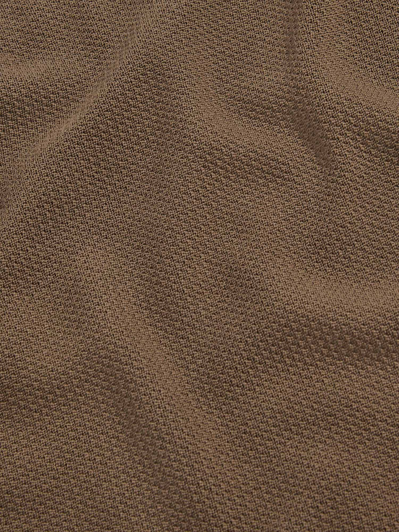 Textured Knit Long Sleeve Polo Shirt in Sea Turtle