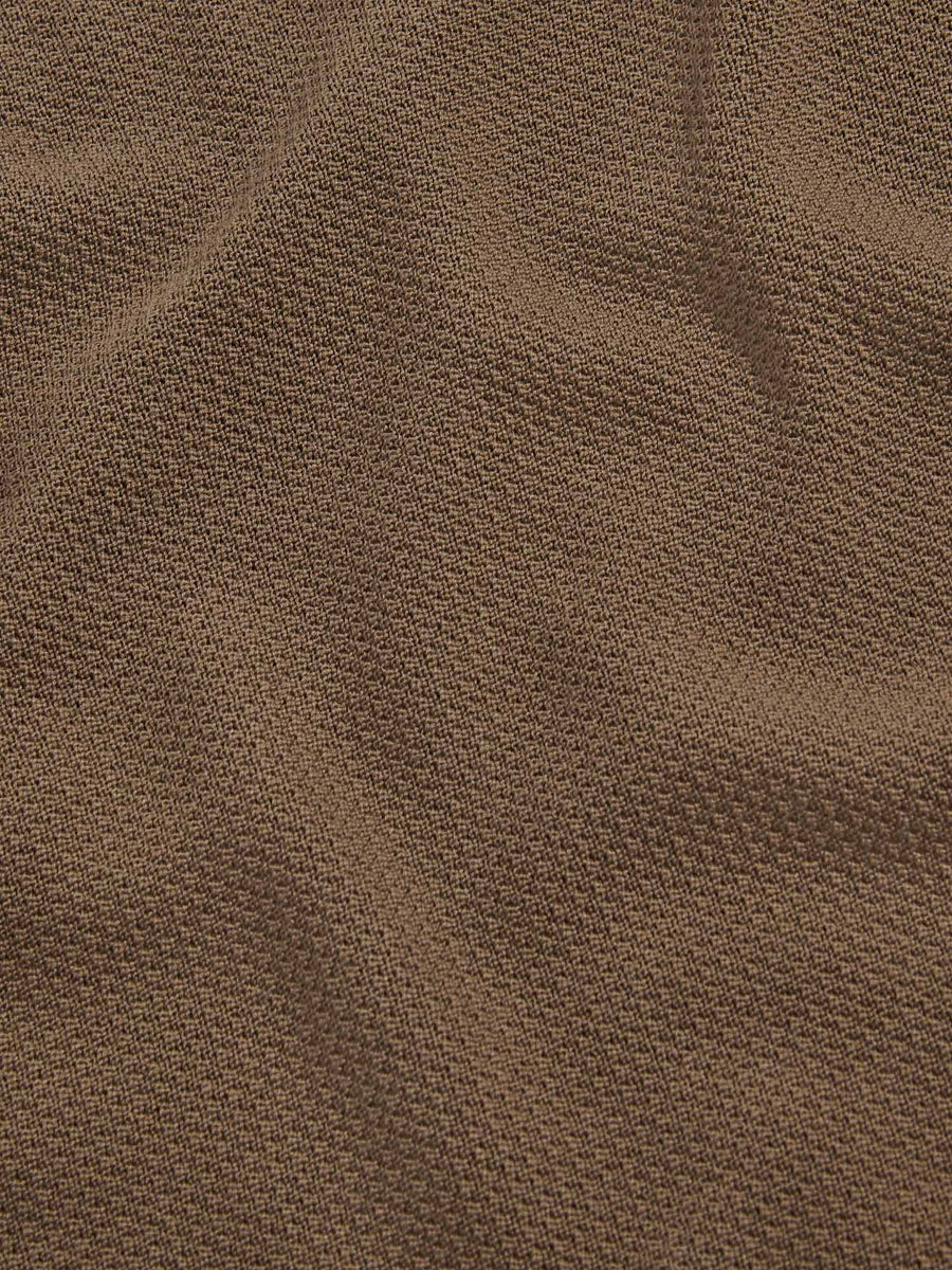 Textured Knit Long Sleeve Polo Shirt in Sea Turtle