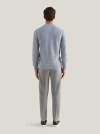 Strand Honeycomb Knit Jumper in Blue Blizzard