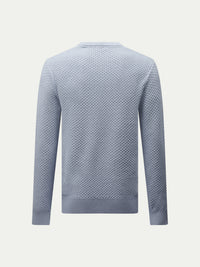 Strand Honeycomb Knit Jumper in Blue Blizzard
