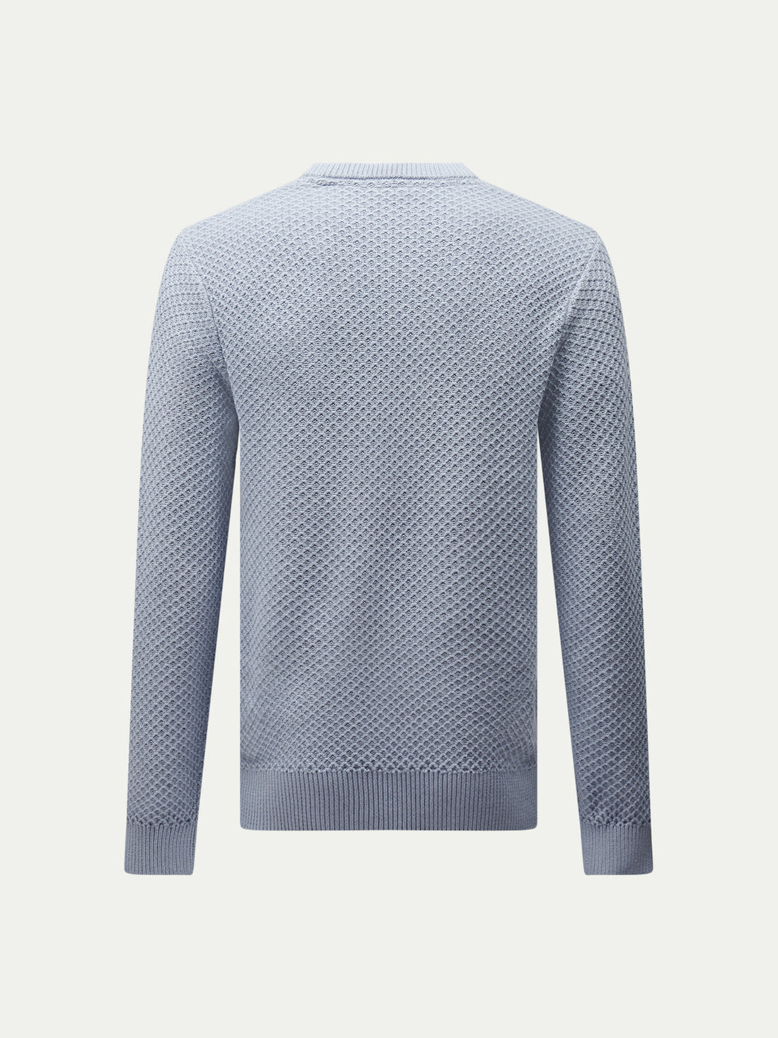 Peckham Rye Mens Honeycomb Knitted Crew in Blue Blizzard