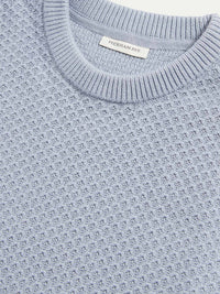 Strand Honeycomb Knit Jumper in Blue Blizzard