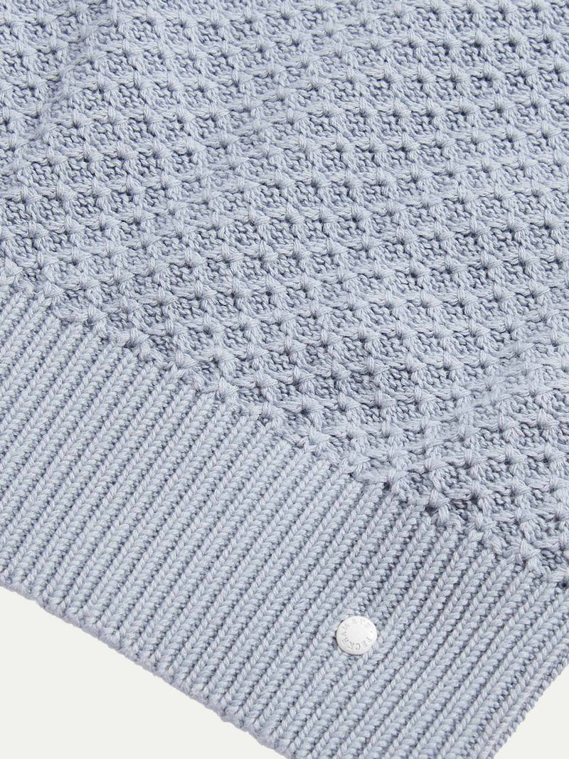 Strand Honeycomb Knit Jumper in Blue Blizzard