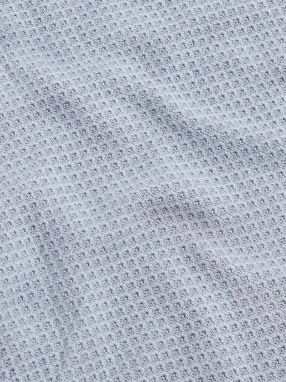 Peckham Rye Mens Honeycomb Knitted Crew in Blue Blizzard