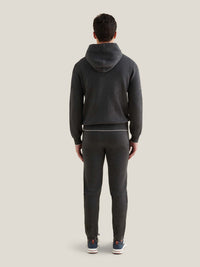 Milano Knit Zip Hoodie in Charcoal Grey