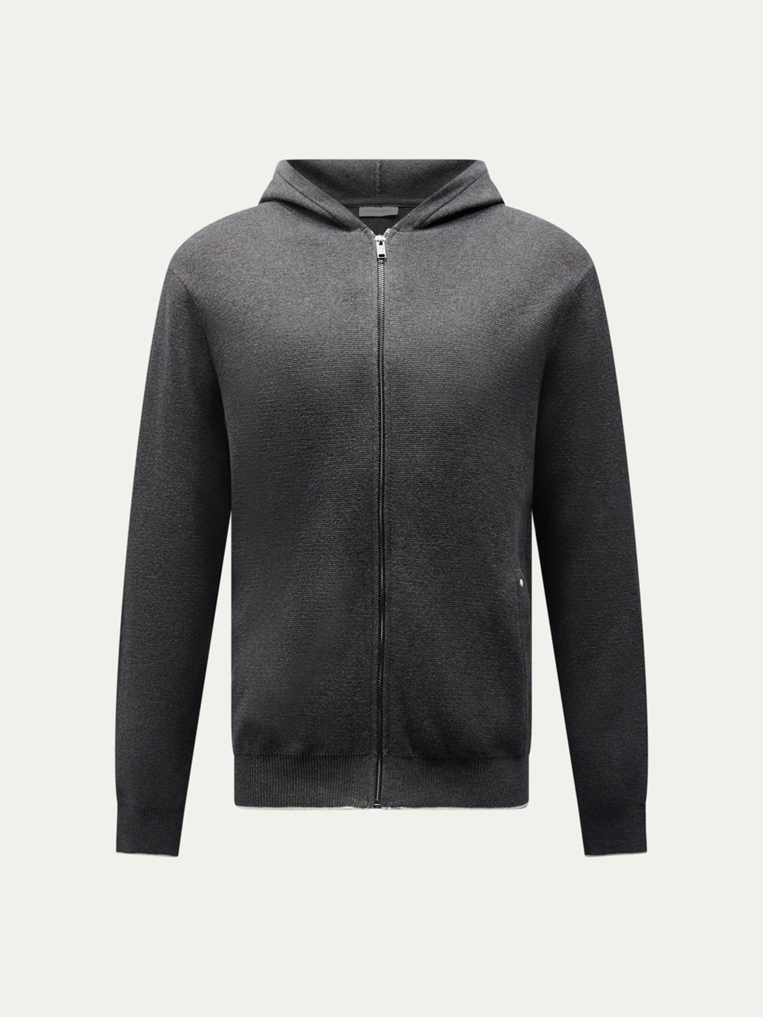 Milano Knit Zip Hoodie in Charcoal Grey