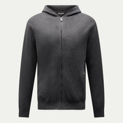 Milano Knit Zip Hoodie in Charcoal Grey