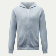 Milano Knit Zip Hoodie in Blue Blizzard