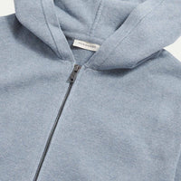 Peckham Rye Mens Knitted Milano Zip Hoodie in Blue Blizzard