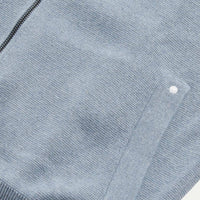 Peckham Rye Mens Knitted Milano Zip Hoodie in Blue Blizzard