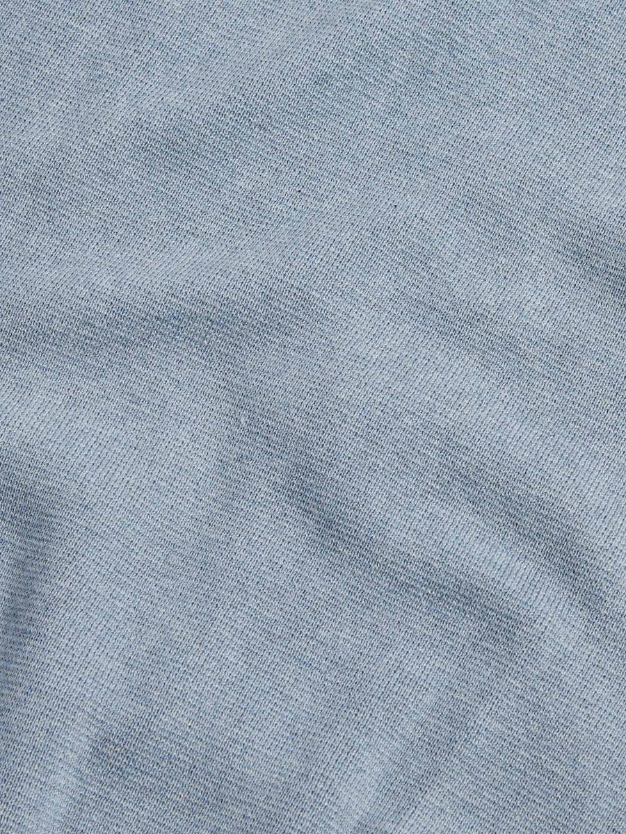 Peckham Rye Mens Knitted Milano Zip Hoodie in Blue Blizzard