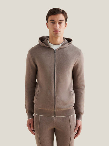 Milano Knit Zip Hoodie in Iron