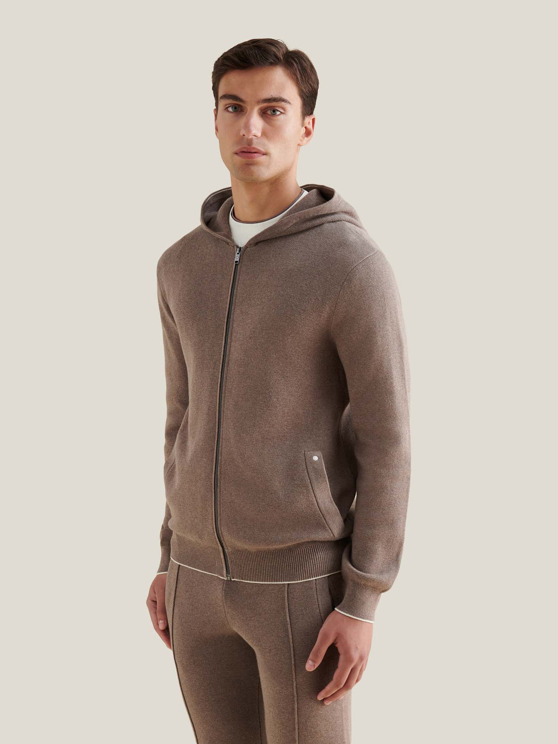 Milano Knit Zip Hoodie in Iron