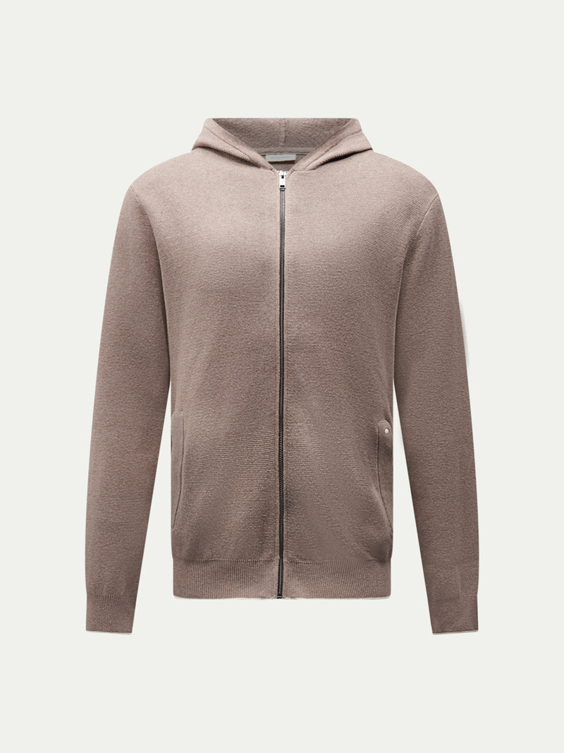 Milano Knit Zip Hoodie in Iron