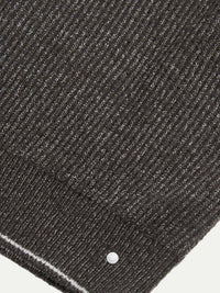 Revere Knit Long Sleeve Polo Shirt in Charcoal Grey