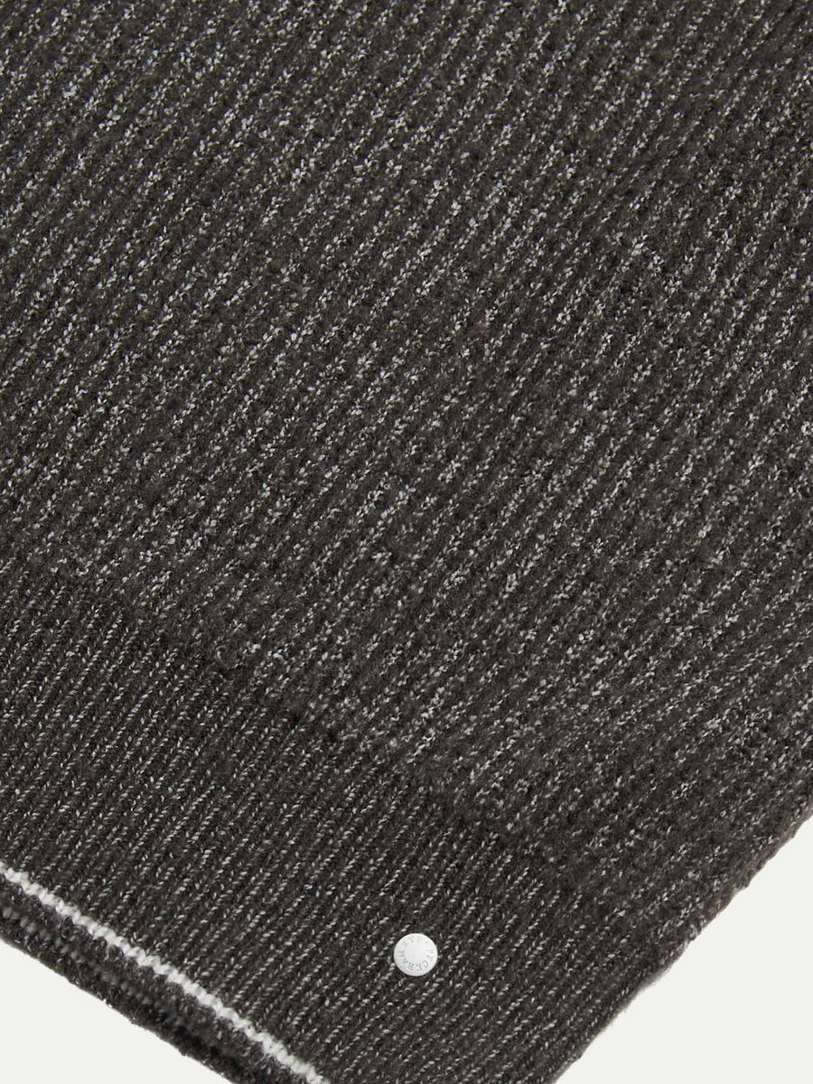 Revere Knit Long Sleeve Polo Shirt in Charcoal Grey