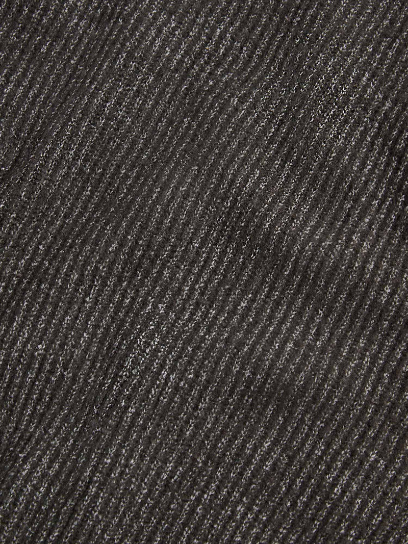 Revere Knit Long Sleeve Polo Shirt in Charcoal Grey