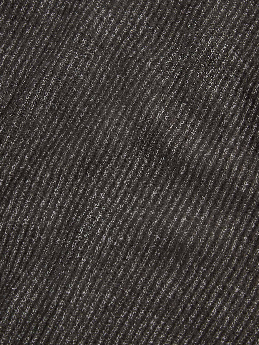 Revere Knit Long Sleeve Polo Shirt in Charcoal Grey