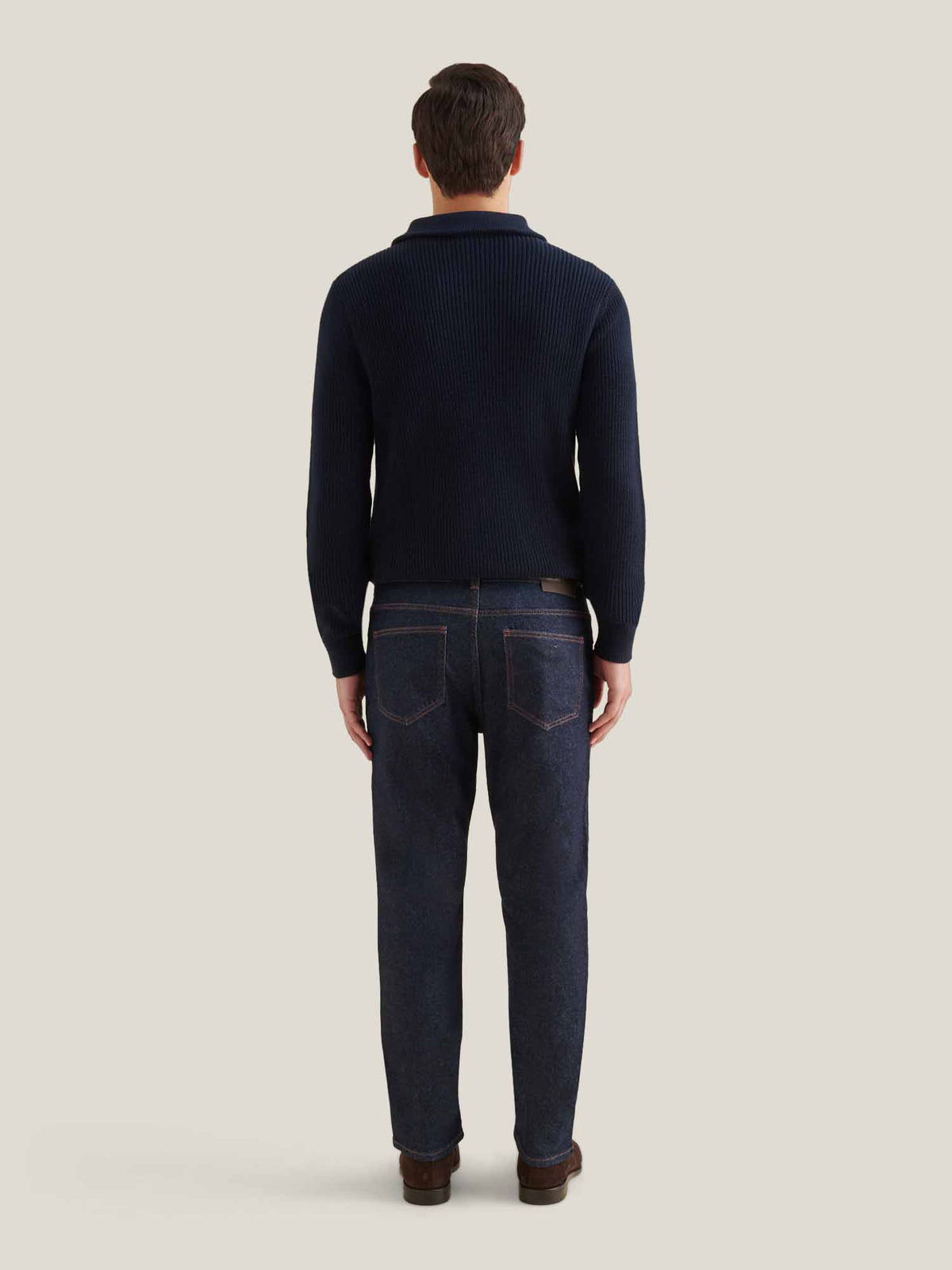Hanover Knitted Quarter Zip in Dark Sapphire Navy
