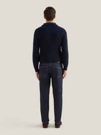 Hanover Knitted Quarter Zip in Dark Sapphire Navy