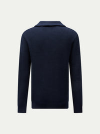 Hanover Knitted Quarter Zip in Dark Sapphire Navy