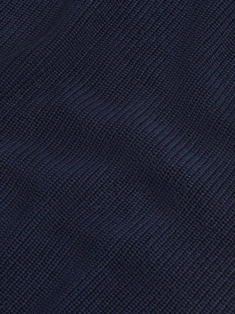 Hanover Knitted Quarter Zip in Dark Sapphire Navy