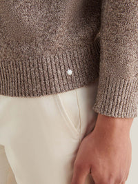 Twisted Yarn Knit Roll Neck in Simply Taupe