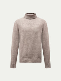 Twisted Yarn Knit Roll Neck in Simply Taupe