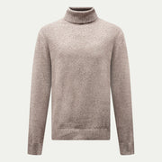Twisted Yarn Knit Roll Neck in Simply Taupe