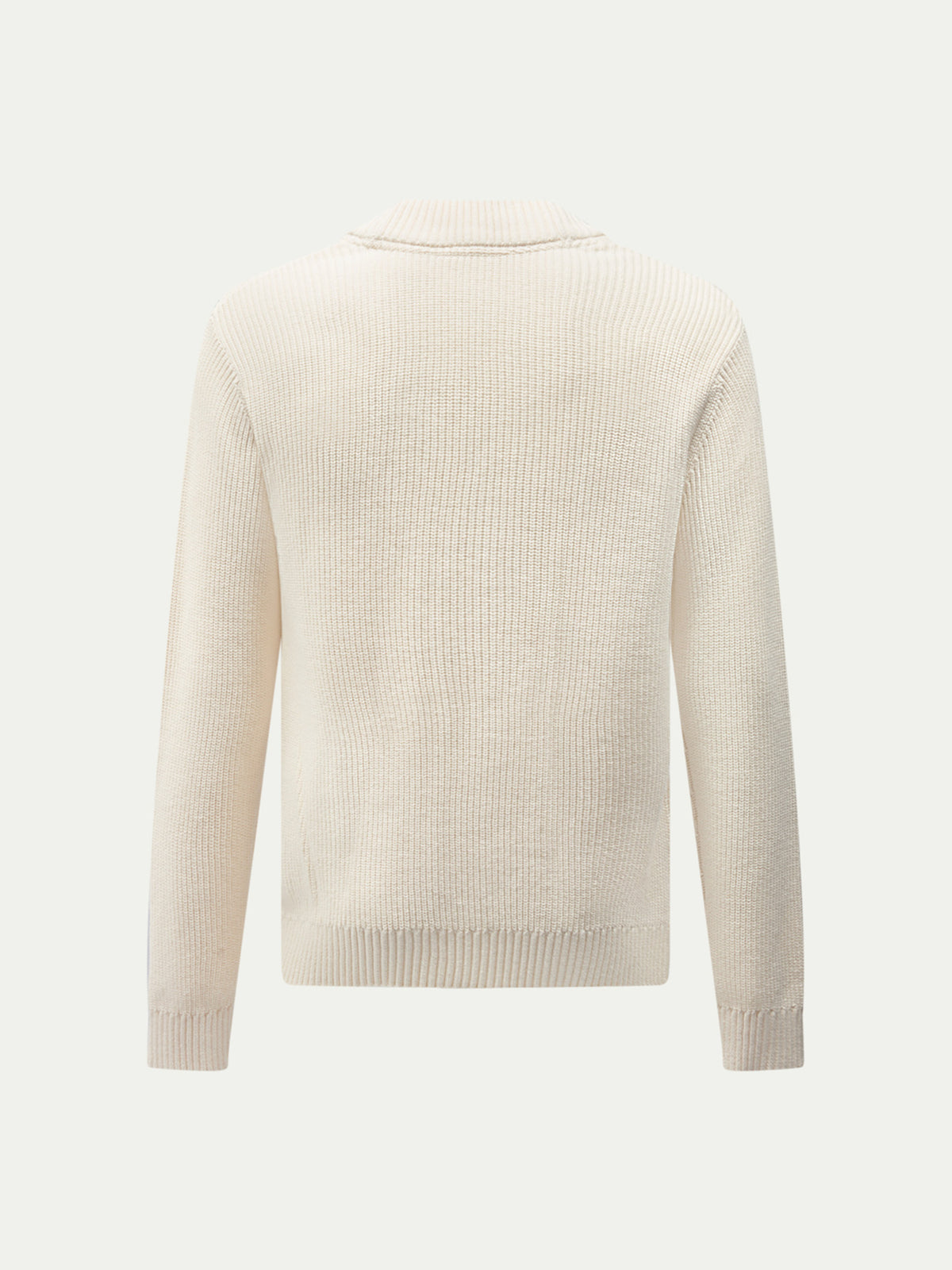 Cotton Knit Cardigan in Egret