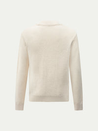 Cotton Knit Cardigan in Egret
