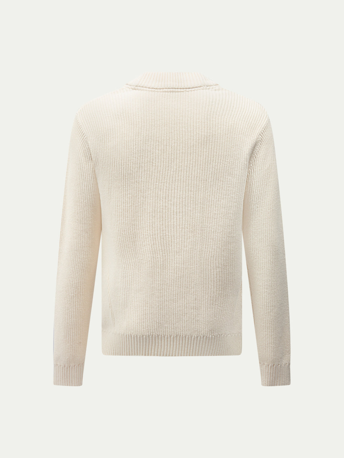 Cotton Knit Cardigan in Egret