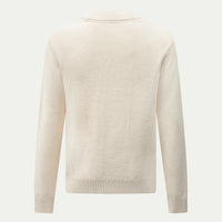 Cotton Knit Cardigan in Egret